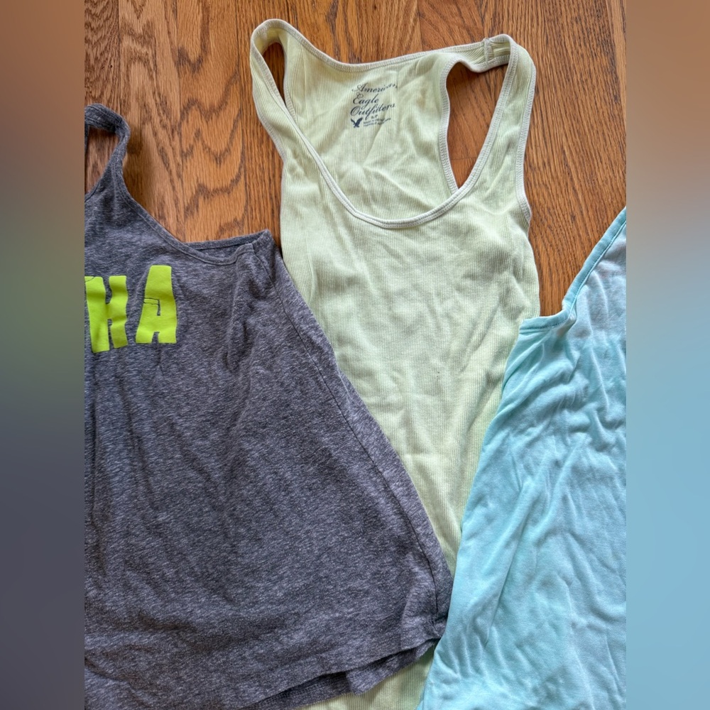 Small Women's Tank Tops - Gray, Light Green, Aqua - Picture 3 of 4